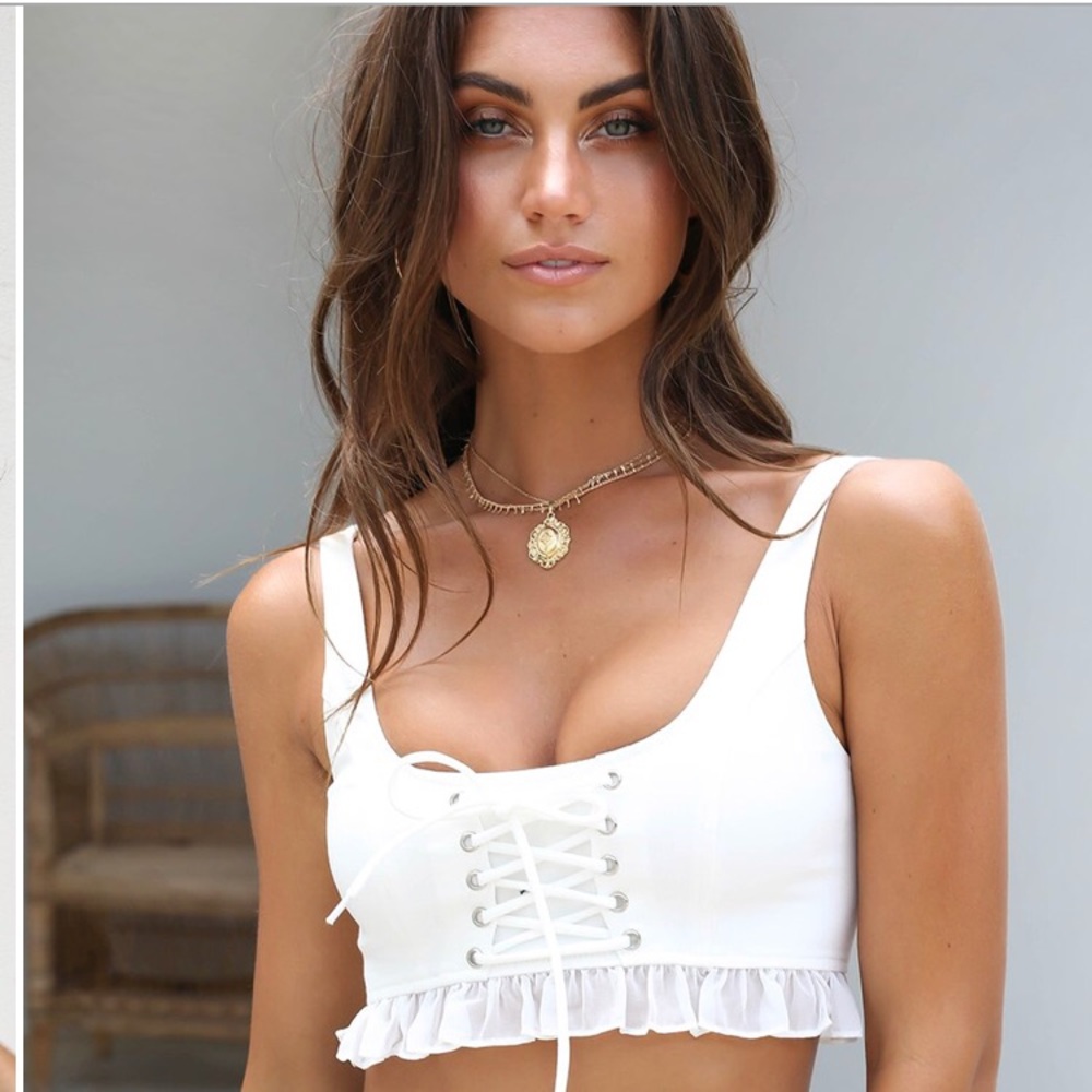 Alexia Lace-Up Crop Top(NWT)